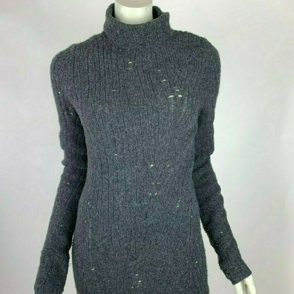 INHABIT Distressed Pullover Sweater Long Sleeve